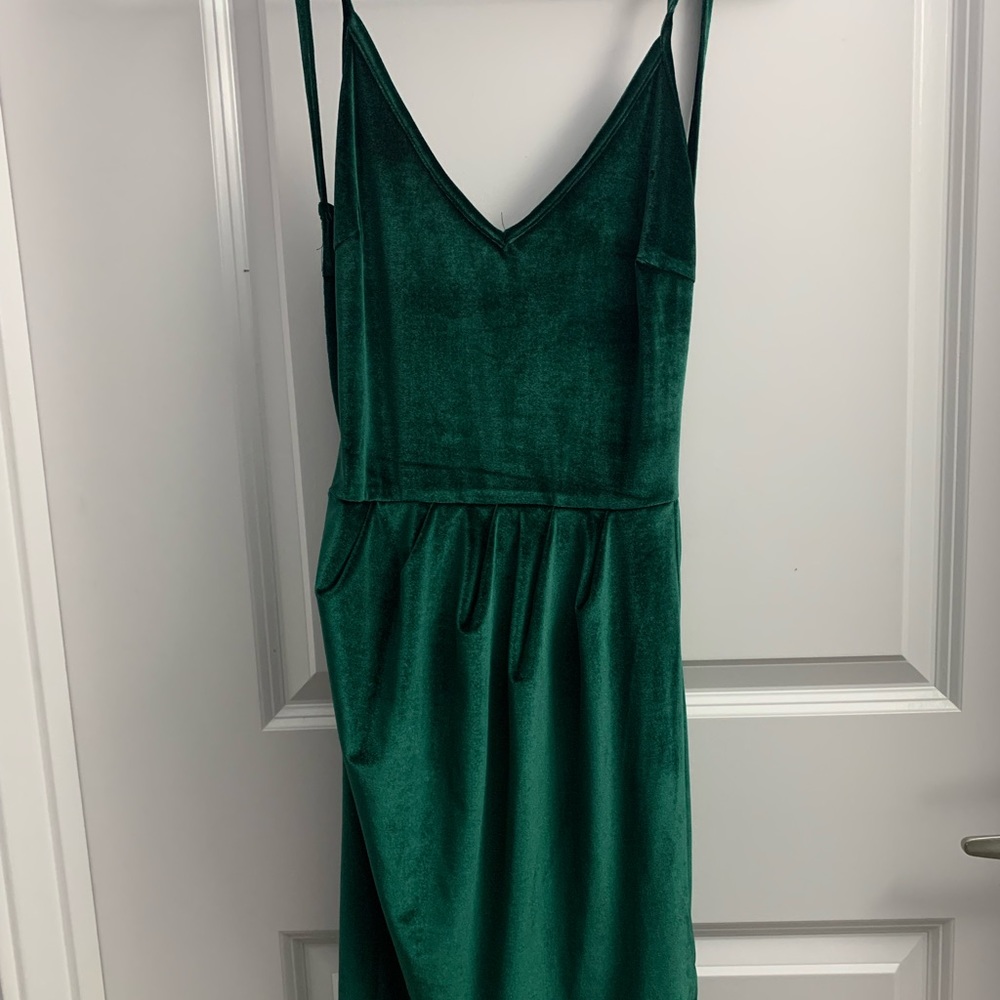 Shein Green Velvet Dress